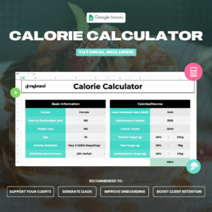 Calorie Calculator Sheet - Google Sheet